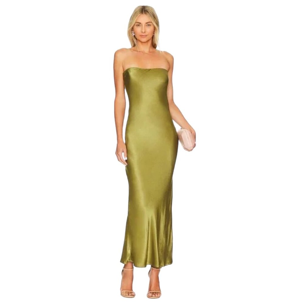 SNDYS x REVOLVE Angel Strapless Midi Dress in Olive Size XS